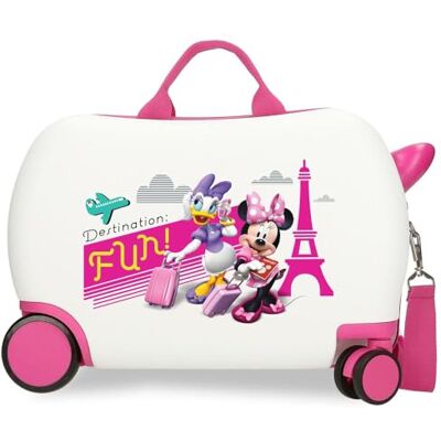 Disney Joumma Minnie Party Valigia da cabina bianca Valigia per bambini, rigida ABS, chiusura a combinazione laterale, 28,4 l, 2 kg, 4 ruote doppie bagaglio a mano, Parigi, Valigia per bambini Disney Joumma Minnie Party Valigia da cabina bianca Valigia per bambini, rigida ABS, chiusura a combinazione laterale, 28,4 l, 2 kg, 4 ruote doppie bagaglio a mano, Parigi, Valigia per bambini