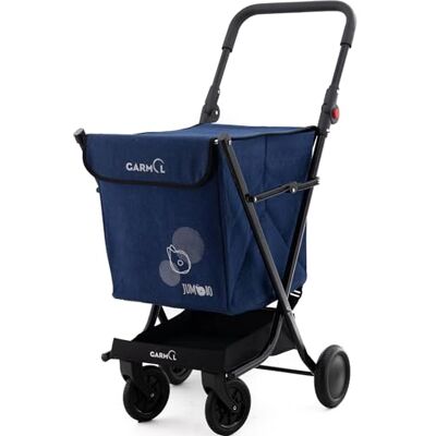 Garmol Carrello della spesa pieghevole 48 litri Carrello della spesa 4 Ruote Grande Capacità Carrello della spesa 4 Ruote Pieghevole Colore Blu marino Garmol Carrello della spesa pieghevole 48 litri Carrello della spesa 4 Ruote Grande Capacità Carrello della spesa 4 Ruote Pieghevole Colore Blu marino