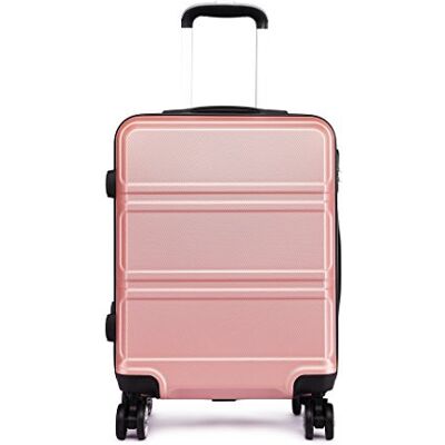 KONO Valigia Rigida e Resistente ABS Valigia 24 '' Bagaglio Medio con 4 Ruote Rotanti 61 Litri (Nude) KONO Valigia Rigida e Resistente ABS Valigia 24 '' Bagaglio Medio con 4 Ruote Rotanti 61 Litri (Nude)