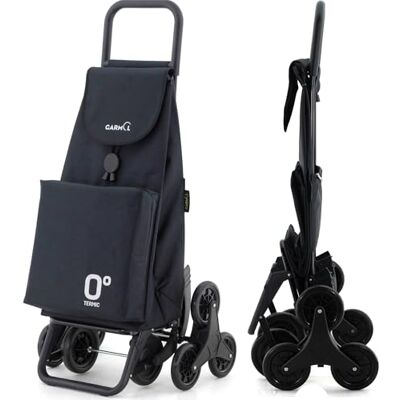 Garmol Carrello per la spesa termico pieghevole da 55 litri Tasca termica interna da 11 litri Carrello della spesa 8 ruote scalate di grande capacità Carrello pieghevole colore nero Garmol Carrello per la spesa termico pieghevole da 55 litri Tasca termica interna da 11 litri Carrello della spesa 8 ruote scalate di grande capacità Carrello pieghevole colore nero