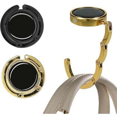 kwmobile Set 2x Gancio Borsa da Tavolo Appendi Borsa Pieghevole Antiscivolo Antigraffio Appendiborsa Scrivania Max 5,5 kg nero/oro kwmobile Set 2x Gancio Borsa da Tavolo Appendi Borsa Pieghevole Antiscivolo Antigraffio Appendiborsa Scrivania Max 5,5 kg nero/oro