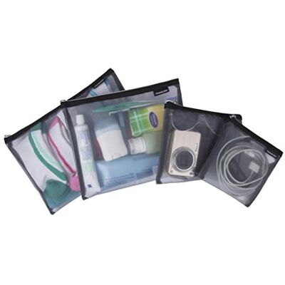 Travelon Set di 4 sacchetti a rete, Grigio, 9.5 x 12.75 x 0.5, Confezione da 4 sacchetti a rete Travelon Set di 4 sacchetti a rete, Grigio, 9.5 x 12.75 x 0.5, Confezione da 4 sacchetti a rete