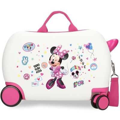 Disney Joumma Minnie Party Valigia da cabina bianca Valigia per bambini, rigida ABS, chiusura a combinazione laterale, 28,4 l, 2 kg, 4 ruote doppie bagaglio a mano, Party, Valigia per bambini Disney Joumma Minnie Party Valigia da cabina bianca Valigia per bambini, rigida ABS, chiusura a combinazione laterale, 28,4 l, 2 kg, 4 ruote doppie bagaglio a mano, Party, Valigia per bambini