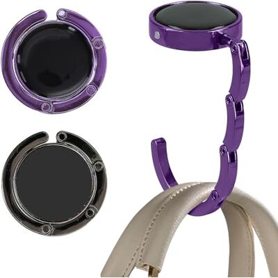 kwmobile Set 2x Gancio Borsa da Tavolo Appendi Borsa Pieghevole Antiscivolo Antigraffio Appendiborsa Scrivania Max 5,5 kg nero/viola magenta kwmobile Set 2x Gancio Borsa da Tavolo Appendi Borsa Pieghevole Antiscivolo Antigraffio Appendiborsa Scrivania Max 5,5 kg nero/viola magenta