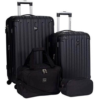Travelers Club Set da Viaggio Bagagli Midtown Rigido da 4 Pezzi, Nero Travelers Club Set da Viaggio Bagagli Midtown Rigido da 4 Pezzi, Nero