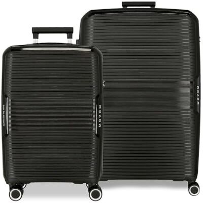 MOVOM Joumma Bags Valigetta rigida in ABS, varie misure, colore: nero, verde, rosso, grigio, poliestere, Nero, taglia unica, Set di 2 valigie MOVOM Joumma Bags Valigetta rigida in ABS, varie misure, colore: nero, verde, rosso, grigio, poliestere, Nero, taglia unica, Set di 2 valigie