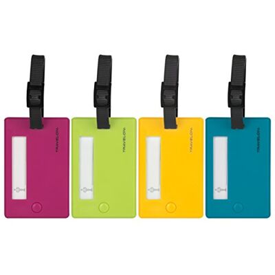 Travelon Set Of 4 Assorted Color Luggage Tags, Etichetta per valigie Assorted taglia unica Travelon Set Of 4 Assorted Color Luggage Tags, Etichetta per valigie Assorted taglia unica