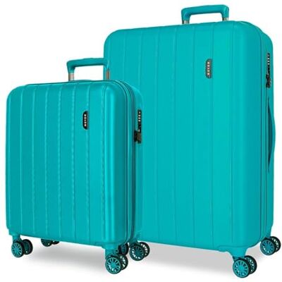 MOVOM Joumma Bags Valigia da cabina con due scomparti, realizzata in materiale ABS resistente e leggero, 4 ruote girevoli, chiusura a combinazione laterale, turchese, Taglia unica, Set 2 valigie 55 MOVOM Joumma Bags Valigia da cabina con due scomparti, realizzata in materiale ABS resistente e leggero, 4 ruote girevoli, chiusura a combinazione laterale, turchese, Taglia unica, Set 2 valigie 55