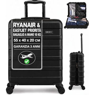 Cabin Max Trolley Bagaglio a Mano 55x40x20, Valigie, Valigia Bagaglio a Mano, Valigia 55x40x20, Leggera, Rigida, con 8 ruote, Serratura a Combinazione, 55 x 40 x 20 cm Cabin Max Trolley Bagaglio a Mano 55x40x20, Valigie, Valigia Bagaglio a Mano, Valigia 55x40x20, Leggera, Rigida, con 8 ruote, Serratura a Combinazione, 55 x 40 x 20 cm