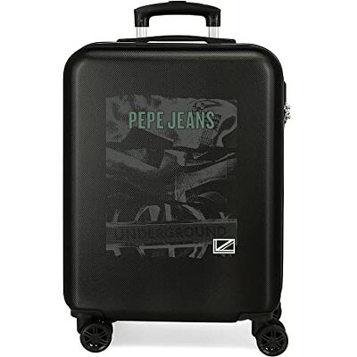 Pepe Jeans Davis Valigia da cabina nera, 38 x 55 x 20 cm, rigida ABS, chiusura a combinazione laterale, 35 2 kg, 4 ruote, doppia valigia Pepe Jeans Davis Valigia da cabina nera, 38 x 55 x 20 cm, rigida ABS, chiusura a combinazione laterale, 35 2 kg, 4 ruote, doppia valigia