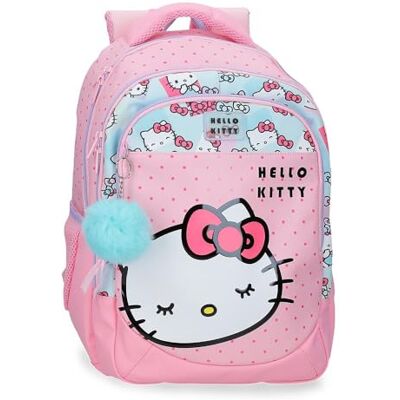 Hello Kitty Sanrio Bows zaino per bambini, zaino scolastico in poliestere, tasche laterali, spallacci larghi e regolabili, Joumma Bags Hello Kitty Sanrio Bows zaino per bambini, zaino scolastico in poliestere, tasche laterali, spallacci larghi e regolabili, Joumma Bags