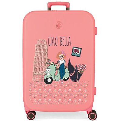 Enso Ciao bella Valigia Rosa Media 48x70x28 cm ABS Rigido Chiusura TSA Integrata 79L 4.32 kg 4 Doppie Ruote Enso Ciao bella Valigia Rosa Media 48x70x28 cm ABS Rigido Chiusura TSA Integrata 79L 4.32 kg 4 Doppie Ruote