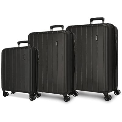 MOVOM Wood Valigia Cabina, Medie, Grandi e Set, Rigida ABS Chiusura TSA, 4 Ruote Doppie Estensibili Bags Bags Bags, Nero, Taglia unica, Set 3 valigie 65-75 MOVOM Wood Valigia Cabina, Medie, Grandi e Set, Rigida ABS Chiusura TSA, 4 Ruote Doppie Estensibili Bags Bags Bags, Nero, Taglia unica, Set 3 valigie 65-75