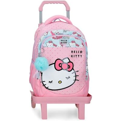 Hello Kitty Pepe Jeans Sanrio Bows Zaino Scolastico Doppio Scomparto con Trolley 15.6" Inches Rosa 28x42x14 cm PVC Hello Kitty Pepe Jeans Sanrio Bows Zaino Scolastico Doppio Scomparto con Trolley 15.6" Inches Rosa 28x42x14 cm PVC