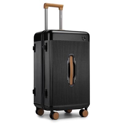 KONO Valigia leggera da 61 cm in ABS + PC con guscio rigido, custodia da viaggio alla moda con serratura TSA, bagaglio a mano con 4 ruote girevoli, Nero, alla moda KONO Valigia leggera da 61 cm in ABS + PC con guscio rigido, custodia da viaggio alla moda con serratura TSA, bagaglio a mano con 4 ruote girevoli, Nero, alla moda