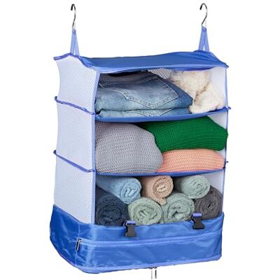 Relaxdays Organizer Valigia da Appendere, Borsa Armadio Viaggio, Divisore Zaino, Travel Packing Cube, 55x44x30 cm, Blu Relaxdays Organizer Valigia da Appendere, Borsa Armadio Viaggio, Divisore Zaino, Travel Packing Cube, 55x44x30 cm, Blu