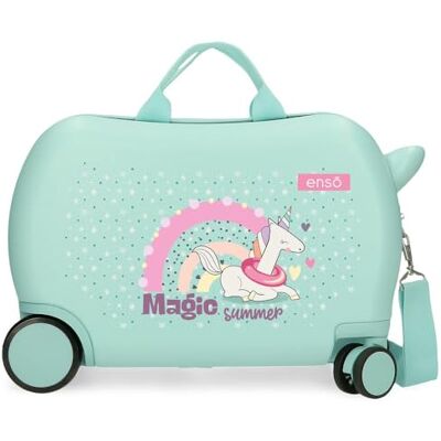 Enso Magic Summer Valigia per bambini, realizzata in ABS, ruote doppie a rotazione multidirezionale, molteplici modi per usarlo, turchese, 45x31x20 cms, Valigia per bambini Enso Magic Summer Valigia per bambini, realizzata in ABS, ruote doppie a rotazione multidirezionale, molteplici modi per usarlo, turchese, 45x31x20 cms, Valigia per bambini