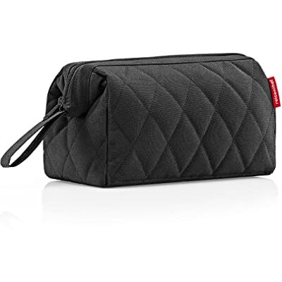 reisenthel travelcosmetic florist indigo borsa per cosmetici da viaggio forte, robusta e pratica, cinghia a mano, materiale idrorepellente, Couleur:rhombus black reisenthel travelcosmetic florist indigo borsa per cosmetici da viaggio forte, robusta e pratica, cinghia a mano, materiale idrorepellente, Couleur:rhombus black