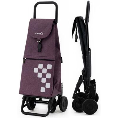 Garmol Carrello della spesa termico pieghevole 55 l con tasca termica 11 l Carrello della spesa 4 ruote grande capacità pieghevole con 2 fisse e 2 giradischi Carrello colore melanzana Garmol Carrello della spesa termico pieghevole 55 l con tasca termica 11 l Carrello della spesa 4 ruote grande capacità pieghevole con 2 fisse e 2 giradischi Carrello colore melanzana
