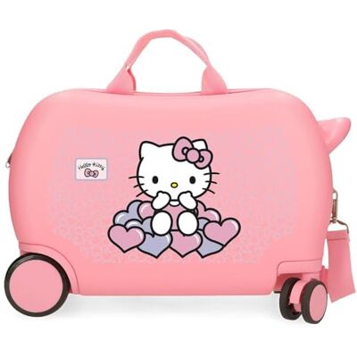 Hello Kitty Hearts & Dots, Valigia per bambini, rosa, realizzata in ABS, quattro ruote doppie a rotazione multidirezionale, chiusura a combinazione laterale, interno con due scomparti., Rosa, Valigia Hello Kitty Hearts & Dots, Valigia per bambini, rosa, realizzata in ABS, quattro ruote doppie a rotazione multidirezionale, chiusura a combinazione laterale, interno con due scomparti., Rosa, Valigia