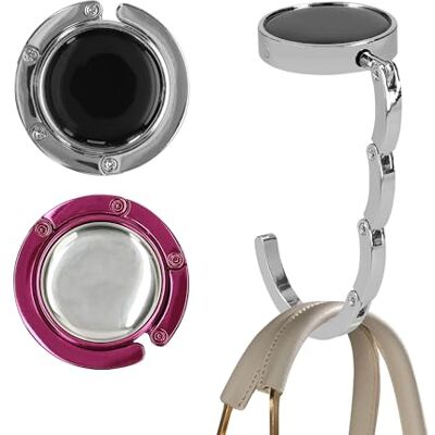 kwmobile Set 2x Gancio Borsa da Tavolo Appendi Borsa Pieghevole Antiscivolo Antigraffio Appendiborsa Scrivania Max 5,5 kg argento/fucsia kwmobile Set 2x Gancio Borsa da Tavolo Appendi Borsa Pieghevole Antiscivolo Antigraffio Appendiborsa Scrivania Max 5,5 kg argento/fucsia