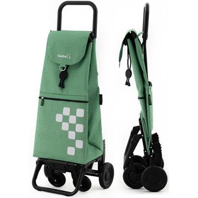 Garmol Carrello della spesa pieghevole 55 l carrello della spesa 4 ruote grande capacità pieghevole con 2 fisse e 2 giradischi Carrello colore verde Garmol Carrello della spesa pieghevole 55 l carrello della spesa 4 ruote grande capacità pieghevole con 2 fisse e 2 giradischi Carrello colore verde