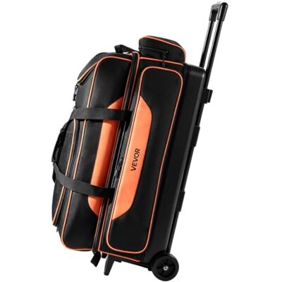 VEVOR Borsa da bowling con 3 palline a doppio rullo con scomparto Per scarpe da bowling (fino alla taglia 46 da uomo). Borsa trolley con ruote, tasca per accessori VEVOR Borsa da bowling con 3 palline a doppio rullo con scomparto Per scarpe da bowling (fino alla taglia 46 da uomo). Borsa trolley con ruote, tasca per accessori