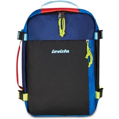 Invicta Packly Zaino 18L, Zaino Bagaglio a Mano Aereo, Uomo Donna, Apertura Frontale, con Tasca PC 15,6'' e Tasca per Borraccia, Nastro Trolley, per Viaggio, Lavoro, Blu Multicolor Invicta Packly Zaino 18L, Zaino Bagaglio a Mano Aereo, Uomo Donna, Apertura Frontale, con Tasca PC 15,6'' e Tasca per Borraccia, Nastro Trolley, per Viaggio, Lavoro, Blu Multicolor