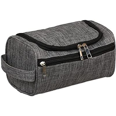 Relaxdays Beauty Case da Viaggio, per Uomini e Donne, 3 Scomparti, Necessaire Impermeabile da Viaggio, Trousse, Grigio Relaxdays Beauty Case da Viaggio, per Uomini e Donne, 3 Scomparti, Necessaire Impermeabile da Viaggio, Trousse, Grigio
