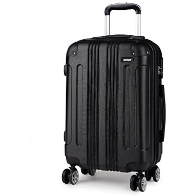 KONO Nero Valigie Trolley Rigida e Durata ABS con 4 Ruote Multi-direzionali (M-65cm) KONO Nero Valigie Trolley Rigida e Durata ABS con 4 Ruote Multi-direzionali (M-65cm)