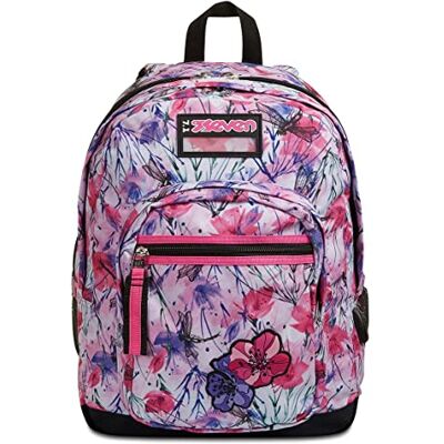 Seven Freethink Zaino Scuola Media Ragazza, Scuola Elementare 34L, Doppio Scomparto, Tasca PC e Borraccia, rosa Seven Freethink Zaino Scuola Media Ragazza, Scuola Elementare 34L, Doppio Scomparto, Tasca PC e Borraccia, rosa