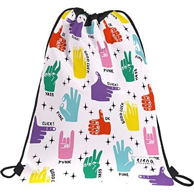 Grafoplás Elena Corredoira, Hands, Borsa scolastica unisex bambini, multicolore, 36 x 47 cm, multicolore, 36x47cm, Scuola Grafoplás Elena Corredoira, Hands, Borsa scolastica unisex bambini, multicolore, 36 x 47 cm, multicolore, 36x47cm, Scuola