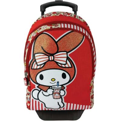 Hello Kitty -My Melody Zaino Trolley Scuola Sganciabile Ampio In Poliestere Hello Kitty -My Melody Zaino Trolley Scuola Sganciabile Ampio In Poliestere