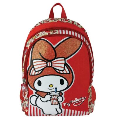 Hello Kitty My Melody Zaino Scuola Bambina In Poliestere e Tirazip gommato Hello Kitty My Melody Zaino Scuola Bambina In Poliestere e Tirazip gommato