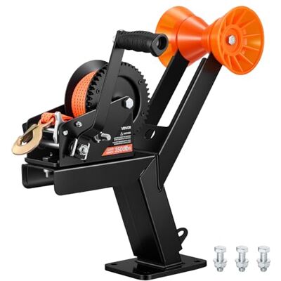 VEVOR Verricello Manuale per Barca 1588 kg con Supporto per Verricello da Rimorchi, Cinghia in Poliestere da 6,1 m, per Timone del Rimorchi 2–3" L x 3–4" H, Moto d'Acqua, Barca a Vela e Motoscafi VEVOR Verricello Manuale per Barca 1588 kg con Supporto per Verricello da Rimorchi, Cinghia in Poliestere da 6,1 m, per Timone del Rimorchi 2–3" L x 3–4" H, Moto d'Acqua, Barca a Vela e Motoscafi