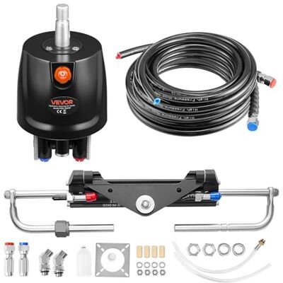 VEVOR Kit di Sterzo Idraulico 150 CV, Sistema di Sterzo Idraulico per Imbarcazioni Marine con Pompa del Timone da 6,9 MPa Cilindro di Bloccaggio Bidirezionale Tubi Flessibili per Stazione Singola VEVOR Kit di Sterzo Idraulico 150 CV, Sistema di Sterzo Idraulico per Imbarcazioni Marine con Pompa del Timone da 6,9 MPa Cilindro di Bloccaggio Bidirezionale Tubi Flessibili per Stazione Singola