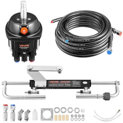 VEVOR Kit Timoneria Idraulica per Motori Fuoribordo 90 CV, Sistema di Sterzo Idraulico per Imbarcazioni con Pompa del Timone da 1000 PSI, Cilindro di Bloccaggio Bidirezionale Corsa 200 mm VEVOR Kit Timoneria Idraulica per Motori Fuoribordo 90 CV, Sistema di Sterzo Idraulico per Imbarcazioni con Pompa del Timone da 1000 PSI, Cilindro di Bloccaggio Bidirezionale Corsa 200 mm