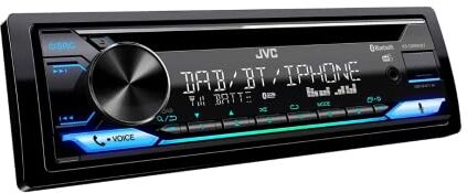 JVC Autoradio Bluetooth KD-DB922BT, Autoradio con DAB+, Bluetooth Automatic Pairing per iPhone, USB/AUX, Lettore CD, Alta Qualità del Suono, Controllo da Remoto con App, Illuminazione Multicolore