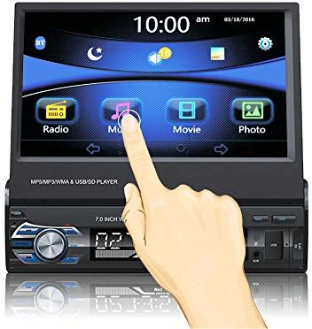 Ezonetronics 7 inch Flip Out 1DIN Car Stereo Play Phone Music Via USB AM/FM Radio Bluetooth MP3 MP4 Player with USB/SD 0013