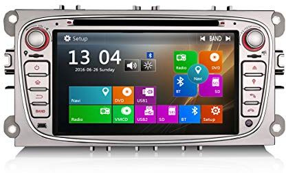 erisin 7 pollici 2 Din autoradio per Ford Focus C/S-Max Mondeo Galaxy Car Multimedia Navigazione GPS Auto Lettore DVD HD 1080P Touch Screen digitale DVR auto DAB + Controllo del volante USB SD DAB +