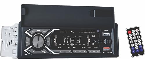 Majestic SA 500 PRO Sistema Audio Car con supporto per smartphone, Bluetooth, Lettore MP3/WMA da USB/Micro SD, Aux-IN, Telecomando, 100W (25W x 4ch), Nero