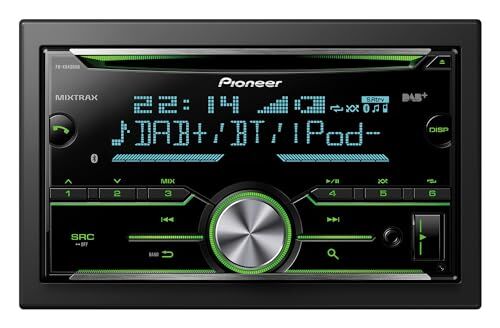 Pioneer FH-X840DABAN, inclusa antenna DAB, autoradio 2DIN, sintonizzatore CD con FM e DAB+, Bluetooth, MP3, ingresso USB e AUX, illuminazione RGB, sistema vivavoce, equalizzatore a 13 bande