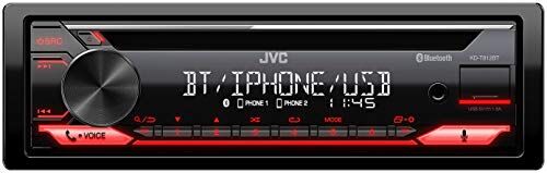 JVC KD-T812BT Ricevitore CD con vivavoce BT (Alexa built-in, sintonizzatore ad alte prestazioni, processore audio, USB, AUX, Spotify Control, 4 x 50 Watt, illuminazione tasti rosso)