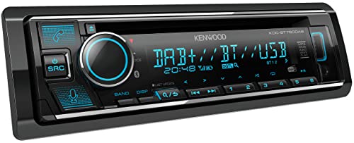 Kenwood Autoradio Bluetooth KDC-BT760DAB con DAB+, Ingresso USB/AUX Frontale, con Frontalino Estraibile, Compatibile con Alexa, Controllo da App, Compatibilità con Comandi a Volante, Multicolore
