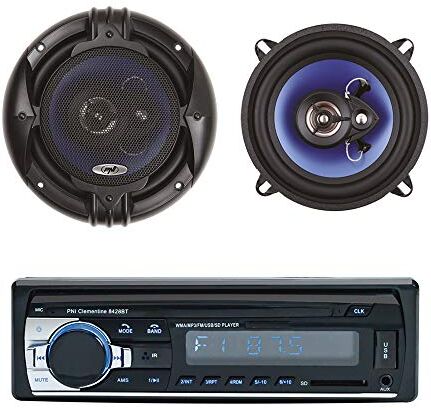 PNI Pacchetto Radio Lettore MP3 per auto  Clementine 8428BT 4x45w + Altoparlanti per auto coassiali  HiFi500, 100W, 12,7 cm