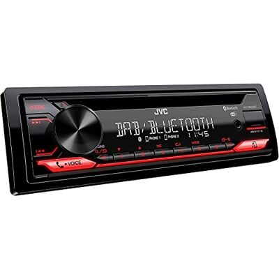 JVC Autoradio Bluetooth KD-DB622BT, Autoradio con DAB+, Bluetooth Automatic Pairing per iPhone, USB/AUX, Lettore CD, Alta Qualità del Suono, Controllo da Remoto con App, Colore Rosso JVC Autoradio Bluetooth KD-DB622BT, Autoradio con DAB+, Bluetooth Automatic Pairing per iPhone, USB/AUX, Lettore CD, Alta Qualità del Suono, Controllo da Remoto con App, Colore Rosso