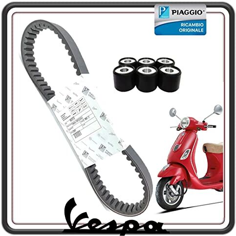 Piaggio CINGHIA TRASMISSIONE DISTRIBUZIONE PER  VESPA LX 125 COMPLETA DI RULLI ORIGINALE .