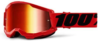 100% Strata 2, Maschera da Cross Unisex Adulto, Vario, Unica, rosso