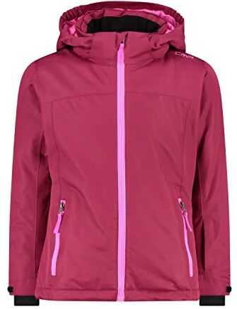 CMP Giacca da Sci in Twill da Bambini con Cappuccio Removibile, Sangria-Purple Fluo, 176