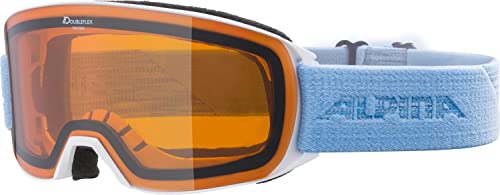 ALPINA Nakiska DH, Occhiali da Sci Unisex-Adult, White-Skyblue, one Size